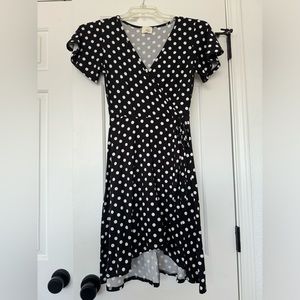 Caution to the Wind Polka Dot wrap style dress